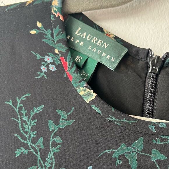 NWT Vintage Ralph Lauren Floral Foliage Silk Midi/Maxi Lined Dress - Picture 4 of 12